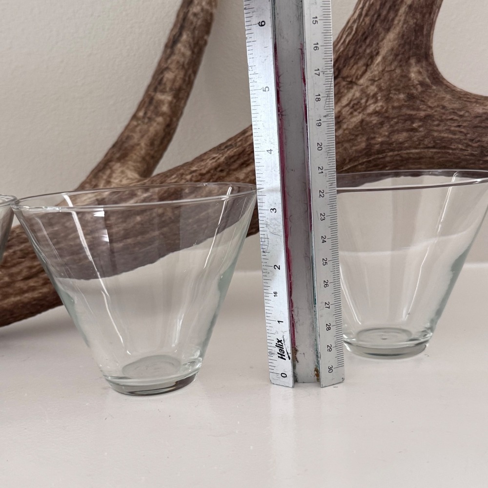 Set of 4 Stemless Martini Glasses Clear Glass Conical Cocktail Dessert 3.5in - Picture 7 of 7